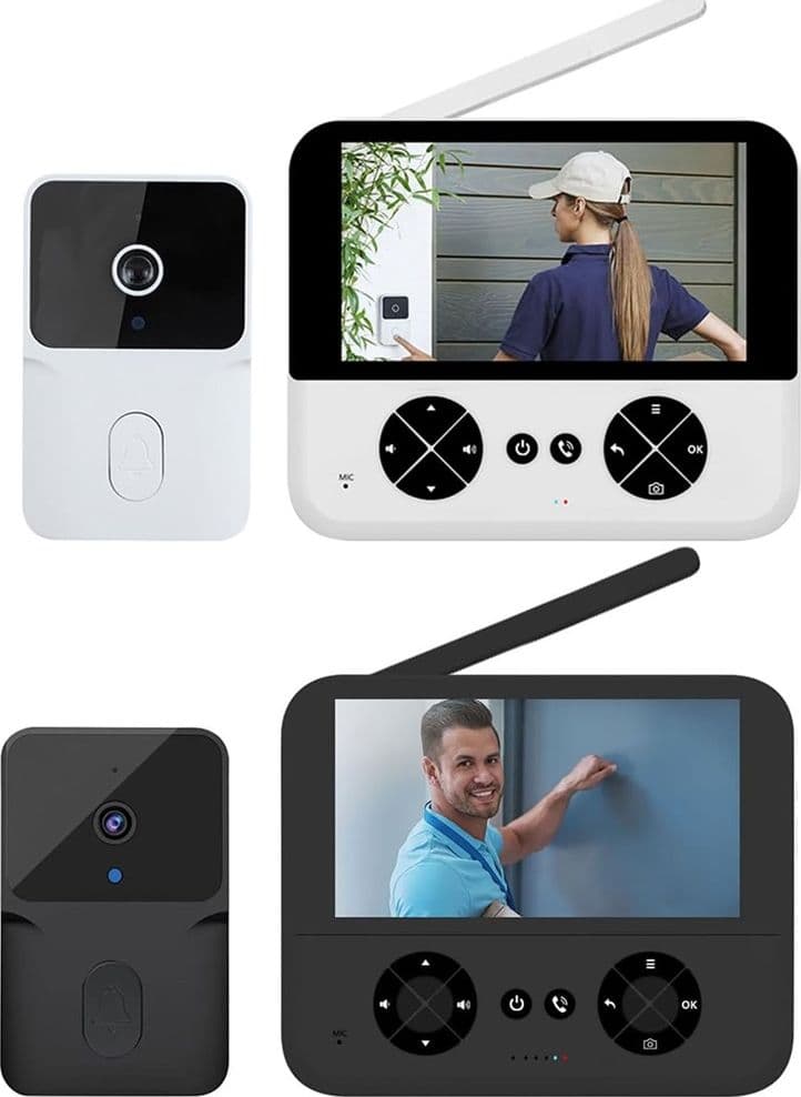 VIDEOCITOFONO WIRELESS TELECAMERA SCHERMO IPS 4,3" VISIONE NOTTURNA AUDIO BIDIREZIONALE