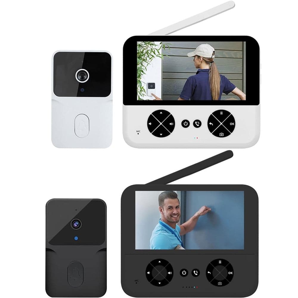 Videocitofono Wireless Telecamera Schermo Ips 4,3" Visione Notturna Audio Bidirezionale