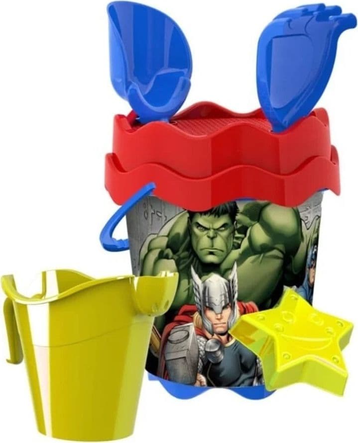 SECCHIELLO MARE AVENGER CON ACCESSORI SPIAGGIA ESTATE BAMBINI HULK IRON MAN 17CM 256429 - 2