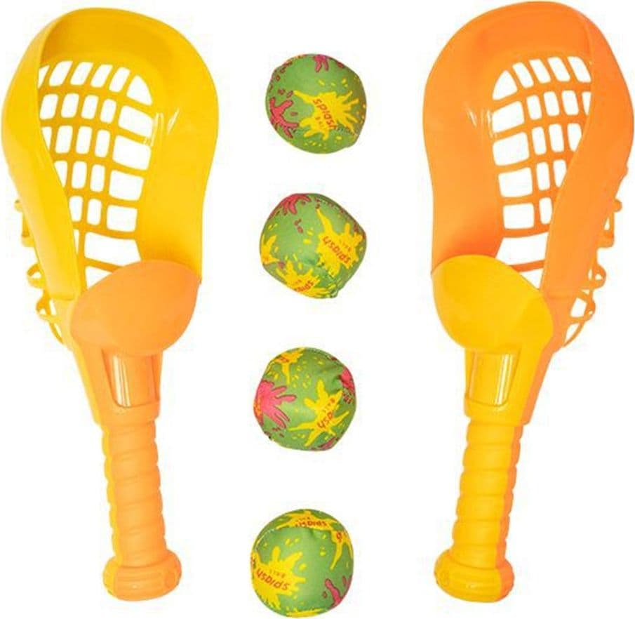 SET LACROSSE GIOCO CON RACCHETTE PALETTA CATTURA LANCIA PALLINE PER BAMBINI 6734057 - 2
