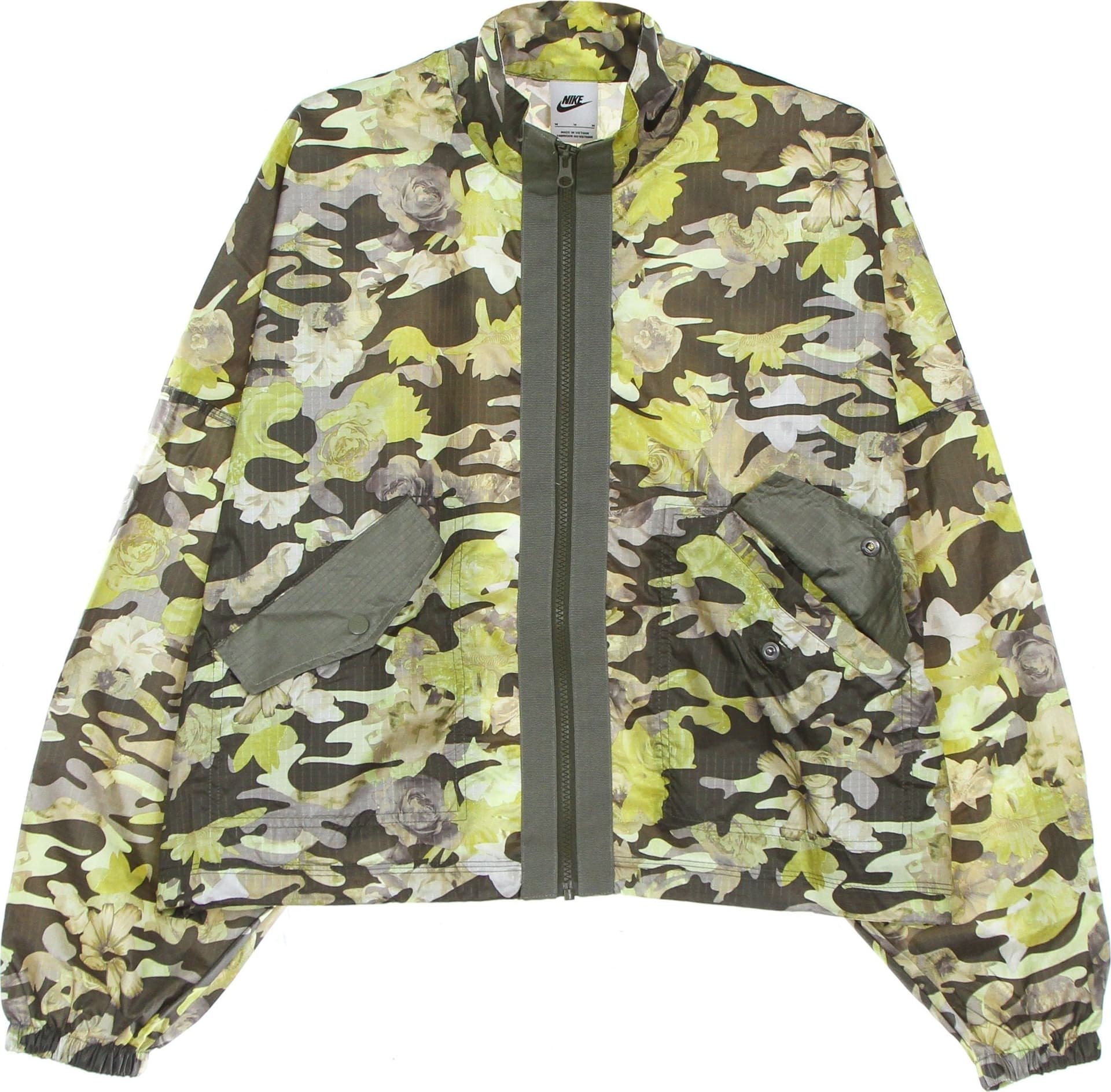 Nike Giacca Tuta Donna Woven Aop Jacket Cargo Khaki/light Army/black