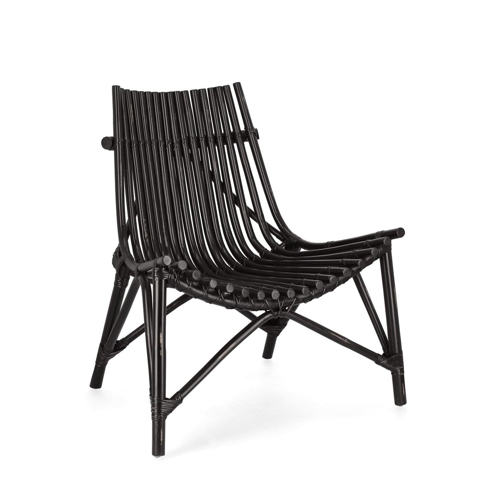 Sedia Lounge "Menendez" in rattan, finitura a base di nitrocellulosa - 15