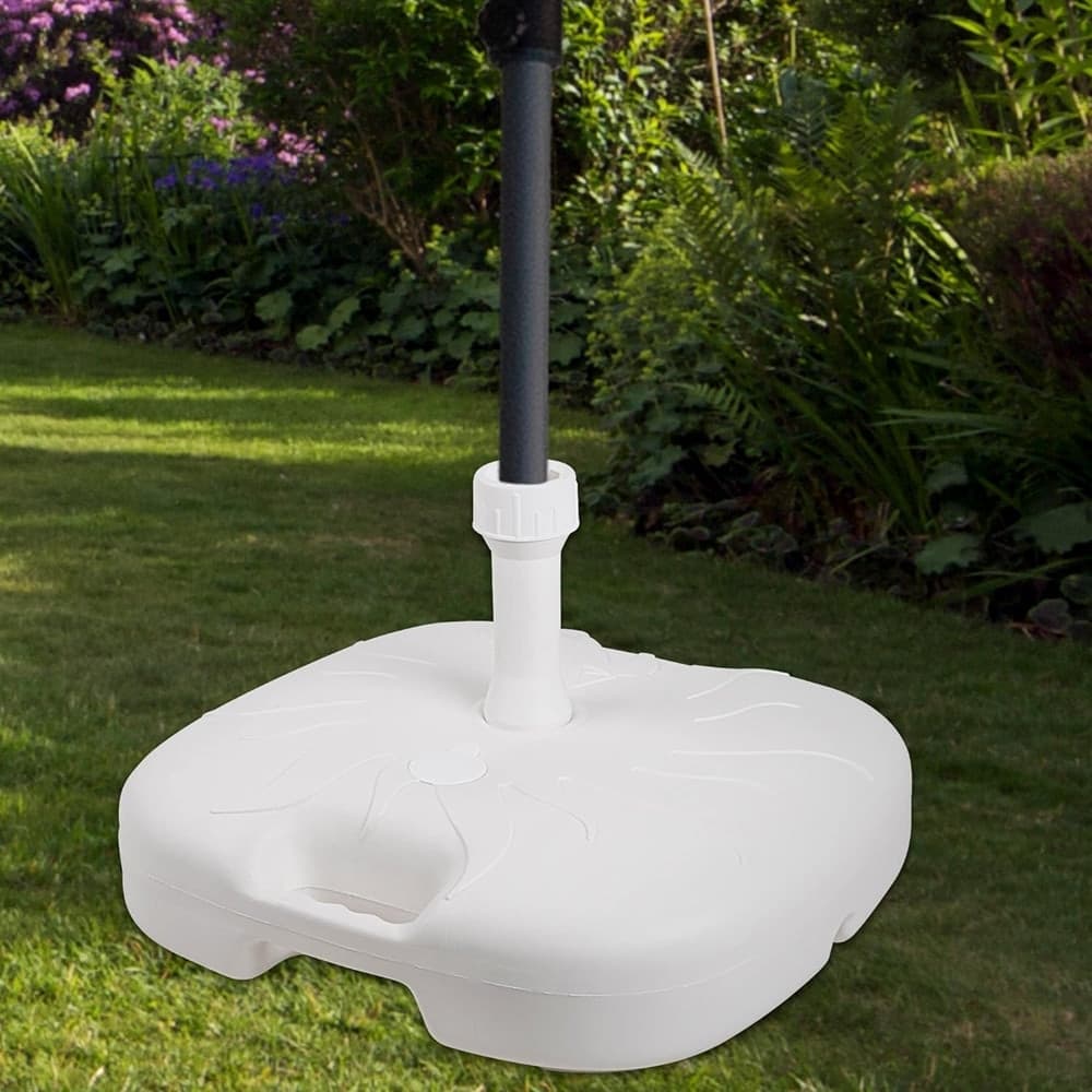 BASE SUPPORTO PER OMBRELLONE GIARDINO ESTERNO QUADRATA BIANCA RESISTENTE MANIGLIA 030909 in Basi e supporti per ombrelloni Trade Shop italia - Napoli, commercioVirtuoso.it