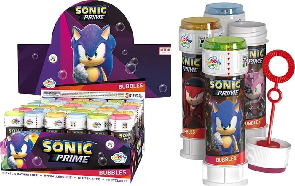 BOLLE DI SAPONE SONIC CONFEZIONE 36PZ FLACONI 60 ML PER FESTE GIOCO BAMBINI 007955 in Soffiatori di bolle Trade Shop italia - Napoli, commercioVirtuoso.it