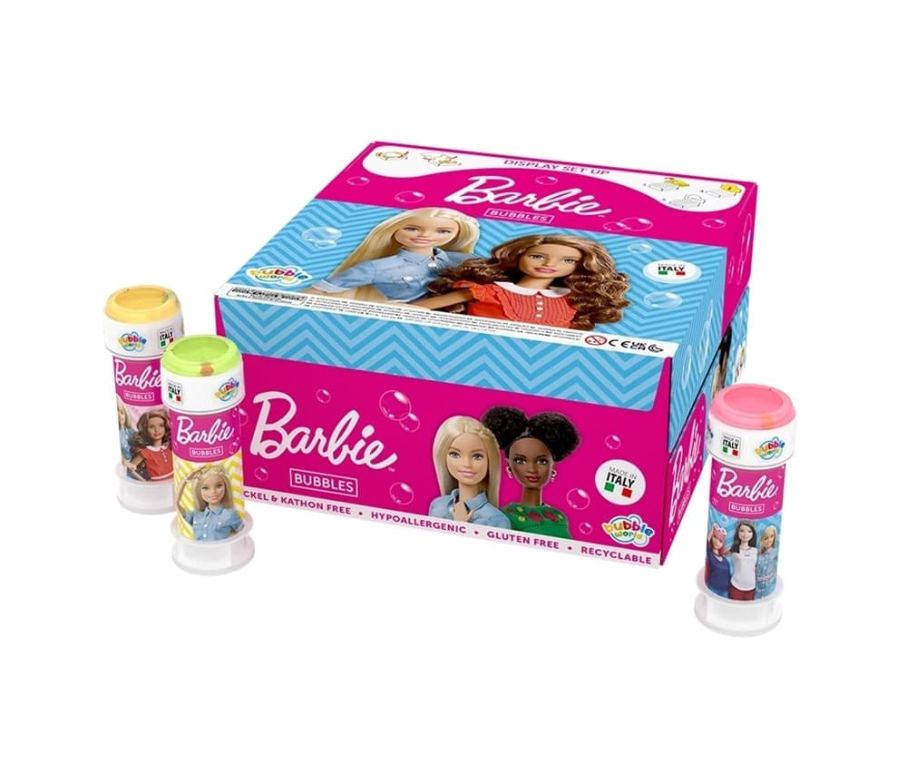 BOLLE DI SAPONE BARBIE CONFEZIONE 36PZ FLACONI 60 ML PER FESTE GIOCO BAMBINI 550000 in Soffiatori di bolle Trade Shop italia - Napoli, commercioVirtuoso.it