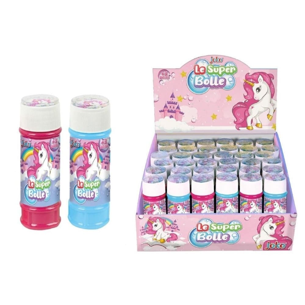 BOLLE DI SAPONE CONFEZIONE DA 36 PZ FLACONI 60 ML UNICORNO PER GIOCO BAMBINI 807595 - 2