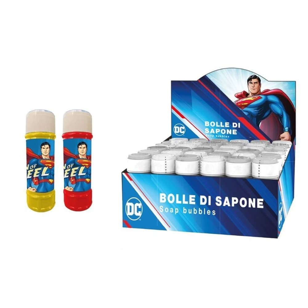 BOLLE DI SAPONE CONFEZIONE DA 36 PZ FLACONI 60 ML SUPERMAN PER FESTE GIOCO BAMBINI 959188 - 2