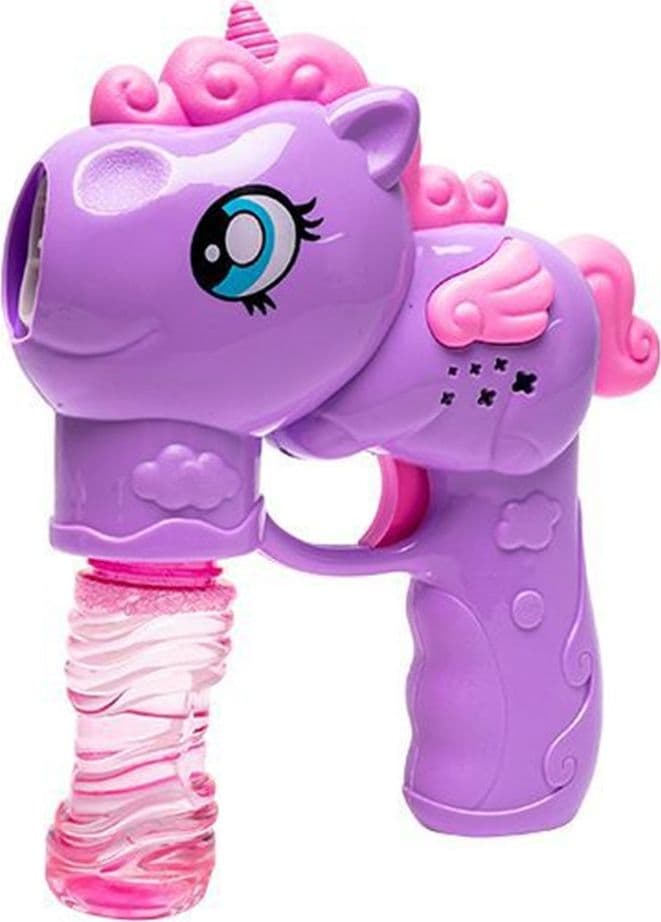 PISTOLA SPARA BOLLE A FORMA DI PONY CON 2 FLACONI DI RICARICA DA 50 ML 3 COLORI 6726065 in Soffiatori di bolle Trade Shop italia - Napoli, commercioVirtuoso.it