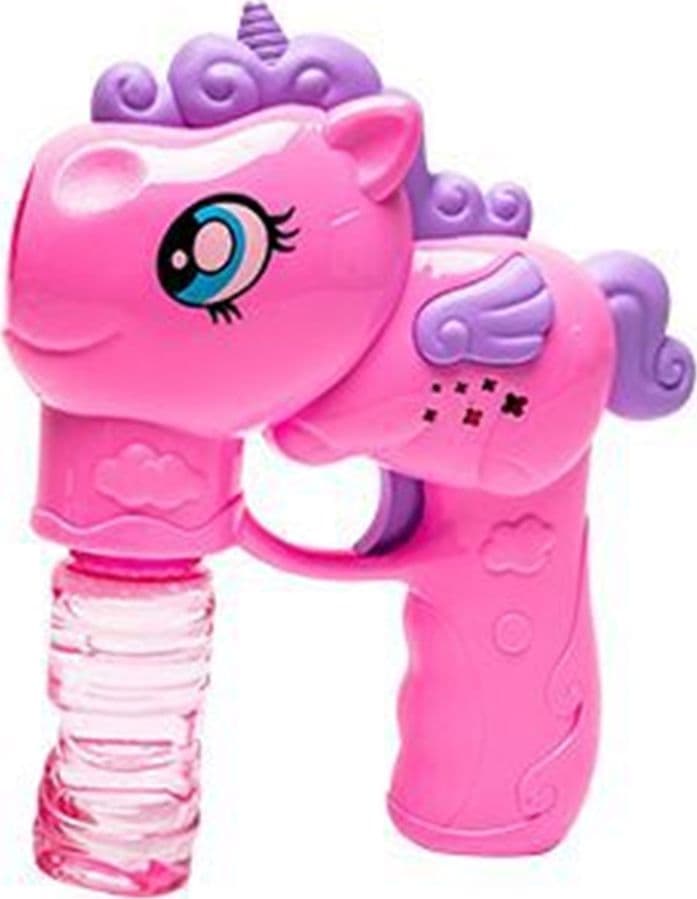 PISTOLA SPARA BOLLE A FORMA DI PONY CON 2 FLACONI DI RICARICA DA 50 ML 3 COLORI 6726065 in Soffiatori di bolle Trade Shop italia - Napoli, commercioVirtuoso.it