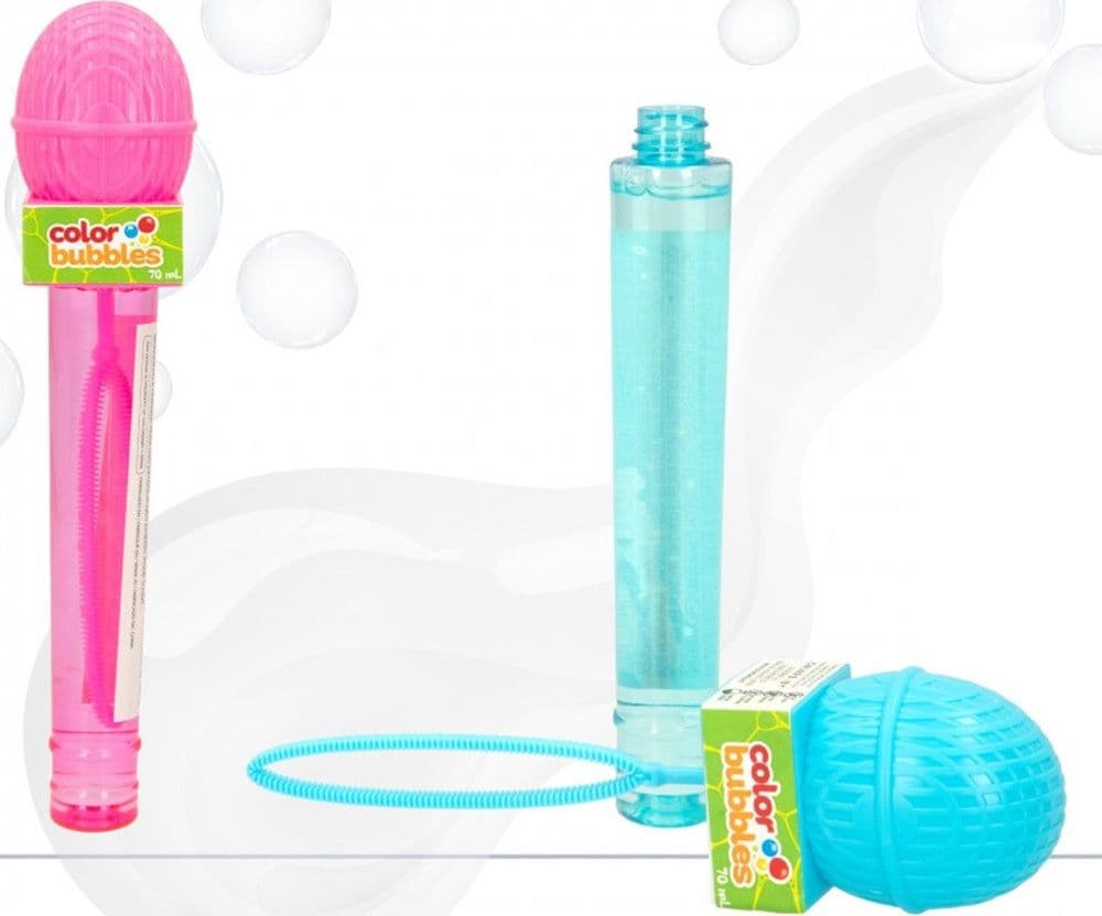BACCHETTA PER BOLLE DI SAPONE DA 22CM A FORMA DI MICROFONO 70ML IN 2 COLORI 6719002 in Soffiatori di bolle Trade Shop italia - Napoli, commercioVirtuoso.it