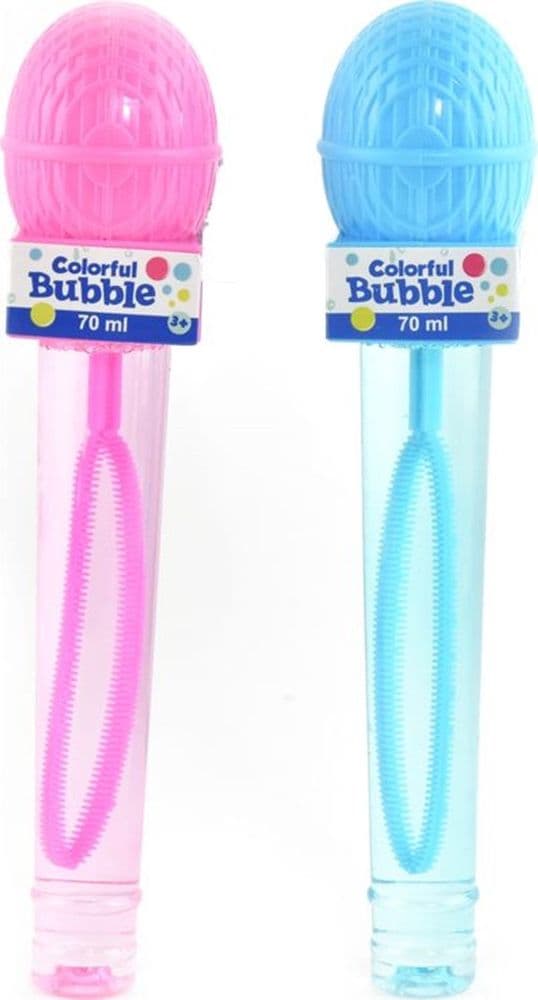 BACCHETTA PER BOLLE DI SAPONE DA 22CM A FORMA DI MICROFONO 70ML IN 2 COLORI 6719002 in Soffiatori di bolle Trade Shop italia - Napoli, commercioVirtuoso.it