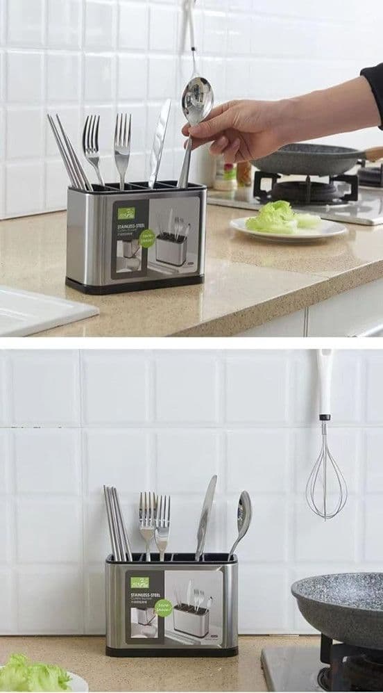SCOLAPOSATE IN ACCIAIO PER ORGANIZZARE UTENSILI DA CUCINA PORTAPOSATE DESIGN MODERNO in Portaposate Trade Shop italia - Napoli, commercioVirtuoso.it