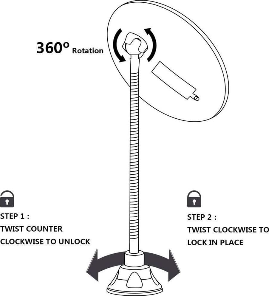 SPECCHIO PER TRUCCO INGRANDIMENTO 10X LED ROTAZIONE A 360° VENTOSA TUBO METALLO ROTONDO in Specchi da tavolo Trade Shop italia - Napoli, commercioVirtuoso.it