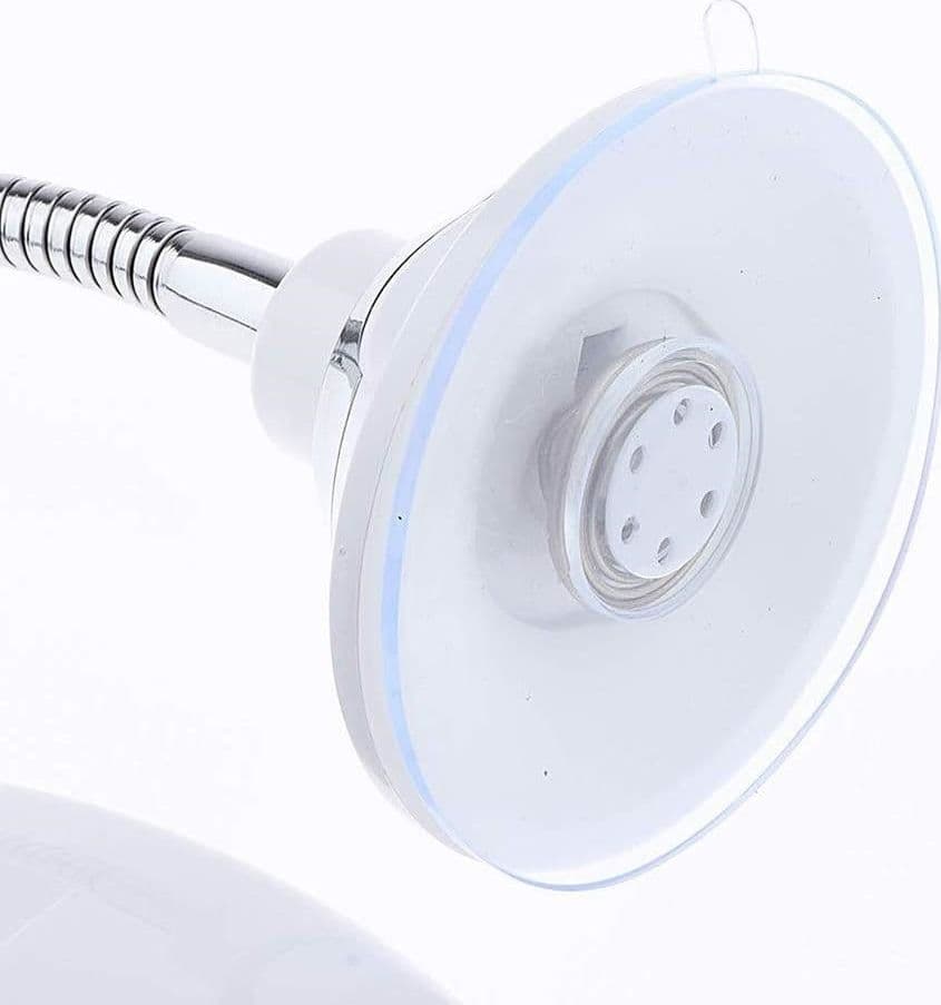 SPECCHIO PER TRUCCO INGRANDIMENTO 10X LED ROTAZIONE A 360° VENTOSA TUBO METALLO ROTONDO in Specchi da tavolo Trade Shop italia - Napoli, commercioVirtuoso.it