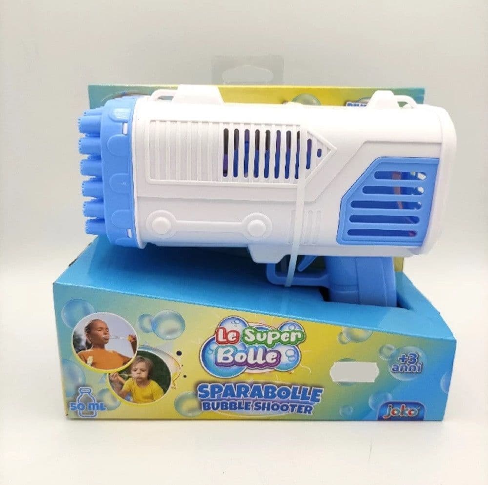 PISTOLA SPARABOLLE DI SAPONE A 36 FORI DA 50ML A PILE GIOCO PER BAMBINI 2 COLORI 807632 in Soffiatori di bolle Trade Shop italia - Napoli, commercioVirtuoso.it