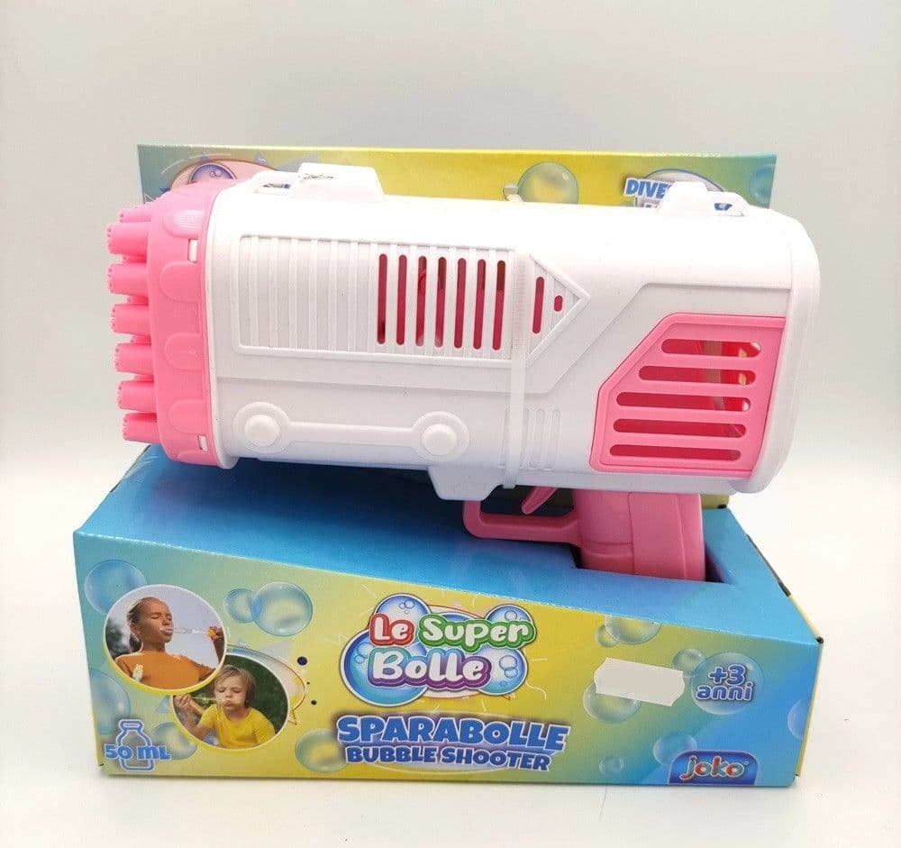 PISTOLA SPARABOLLE DI SAPONE A 36 FORI DA 50ML A PILE GIOCO PER BAMBINI 2 COLORI 807632 in Soffiatori di bolle Trade Shop italia - Napoli, commercioVirtuoso.it