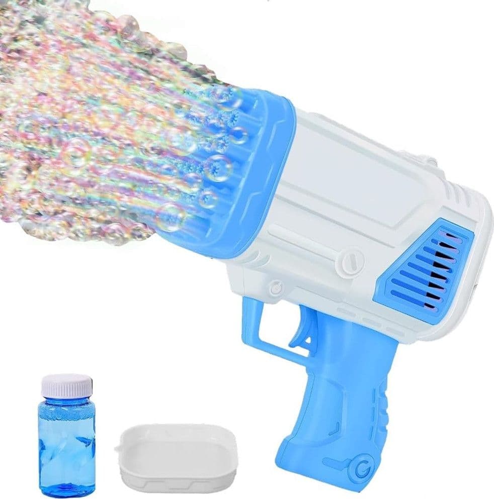 PISTOLA SPARABOLLE DI SAPONE A 36 FORI DA 50ML A PILE GIOCO PER BAMBINI 2 COLORI 807632 in Soffiatori di bolle Trade Shop italia - Napoli, commercioVirtuoso.it
