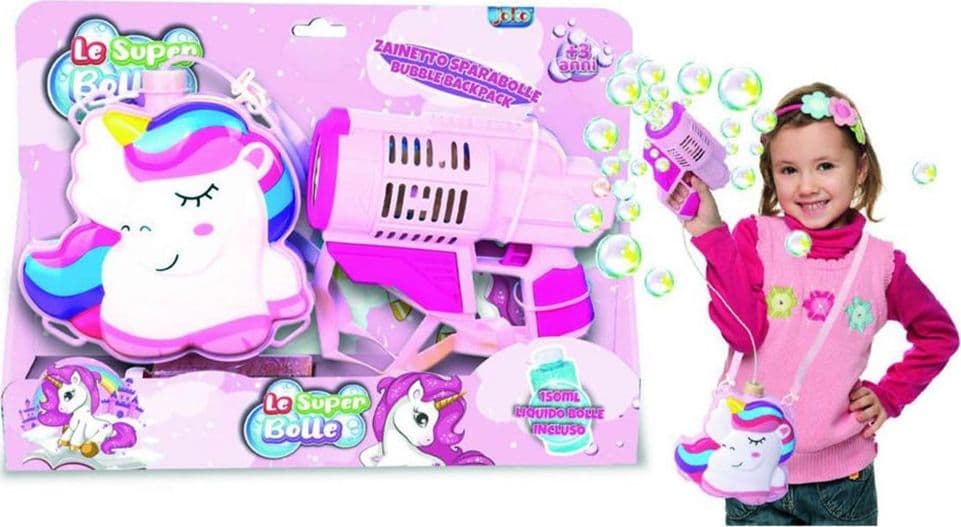ZAINETTO CON PISTOLA SPARABOLLE SAPONE BOTTIGLIA 150ML UNICORNO GIOCO PER BAMBINE 807663A in Soffiatori di bolle Trade Shop italia - Napoli, commercioVirtuoso.it