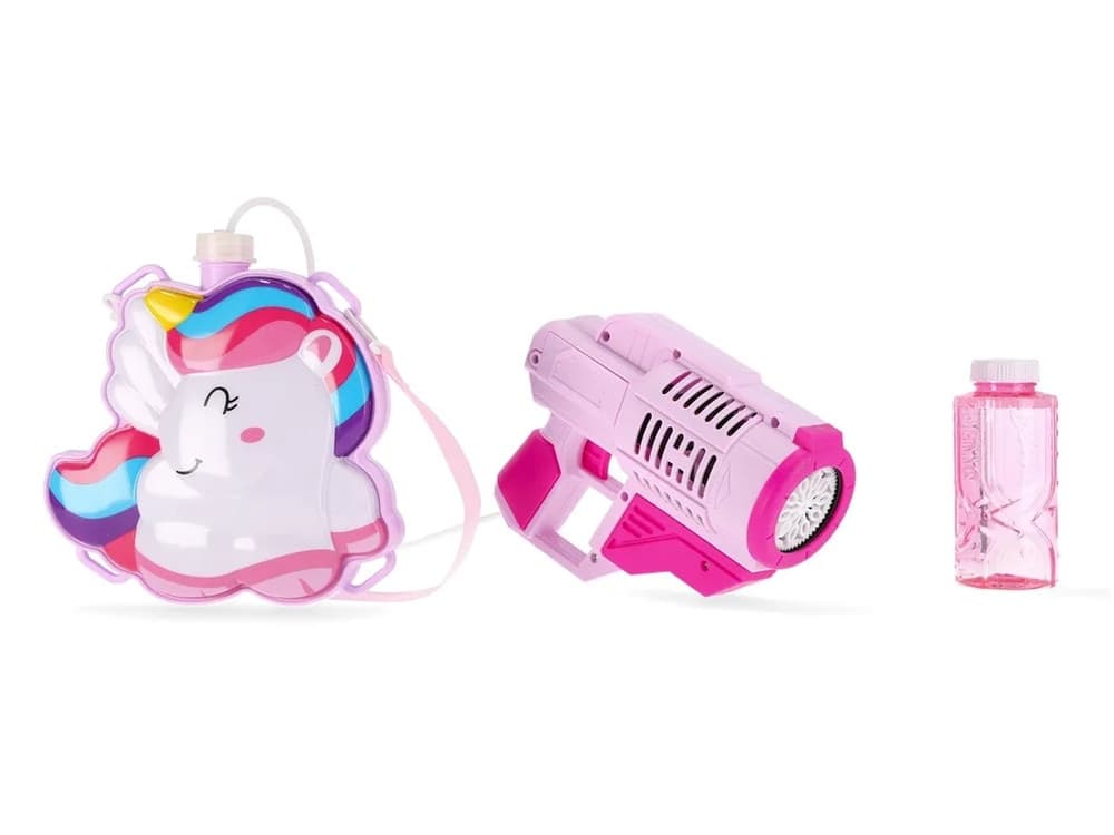 ZAINETTO CON PISTOLA SPARABOLLE SAPONE BOTTIGLIA 150ML UNICORNO GIOCO PER BAMBINE 807663A in Soffiatori di bolle Trade Shop italia - Napoli, commercioVirtuoso.it