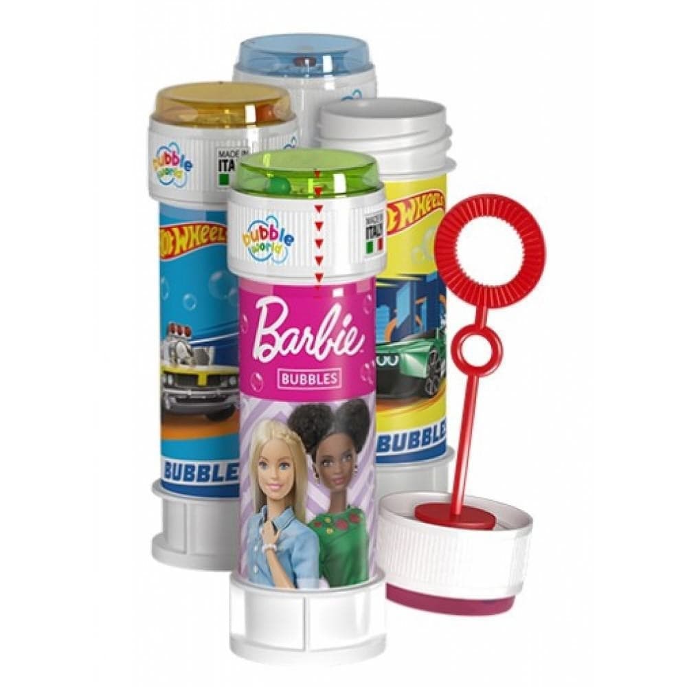 BOLLE DI SAPONE CONFEZIONE DA 36PZ FLACONI 60ML BARBIE/HOTWHEELS MIX FESTE GIOCO 008365 in Soffiatori di bolle Trade Shop italia - Napoli, commercioVirtuoso.it