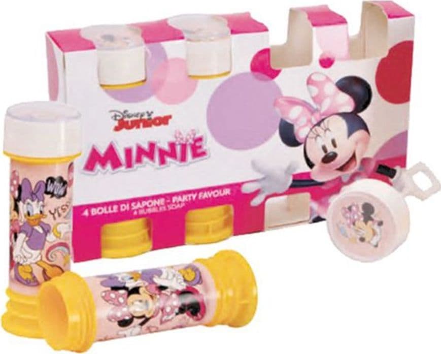BOLLE DI SAPONE DA 60ML A TEMA MINNIE SET DA 4 PZ BOMBONIERA FESTA GIOCO BAMBINE 207247 - 2