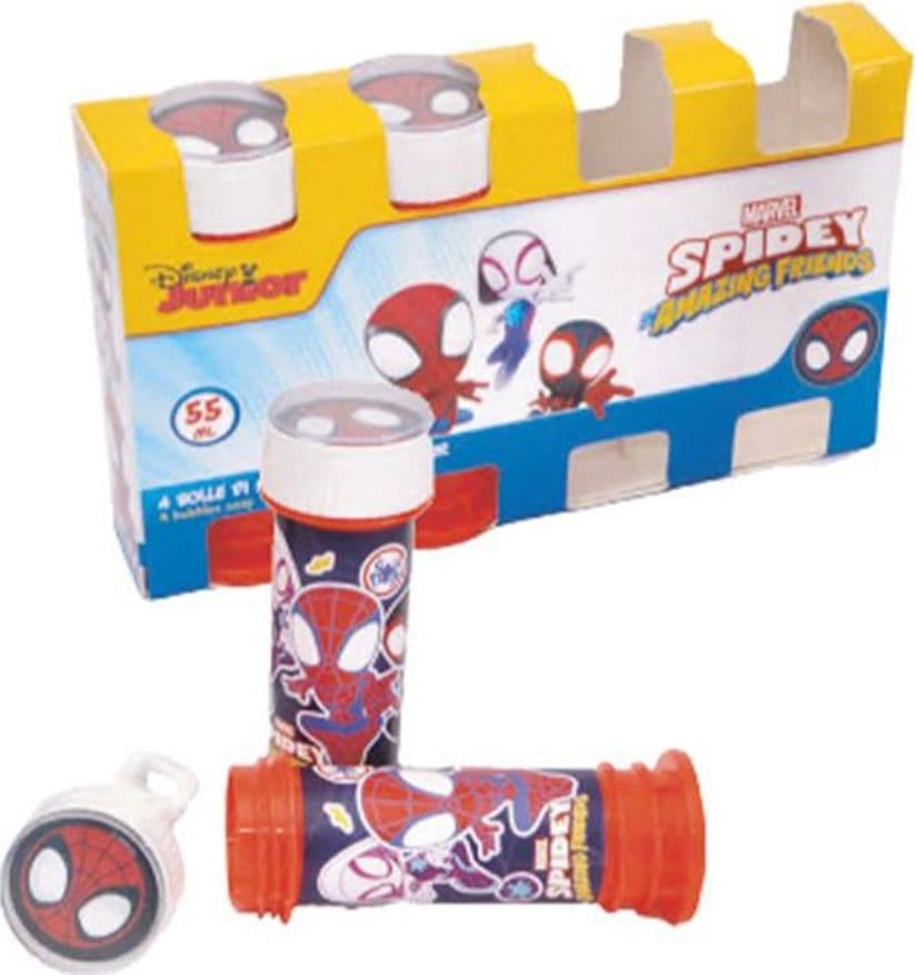BOLLE DI SAPONE 60ML A TEMA SPIDEY SET 4 PZ BOMBONIERA FESTA GIOCO BAMBINI 207278 - 2