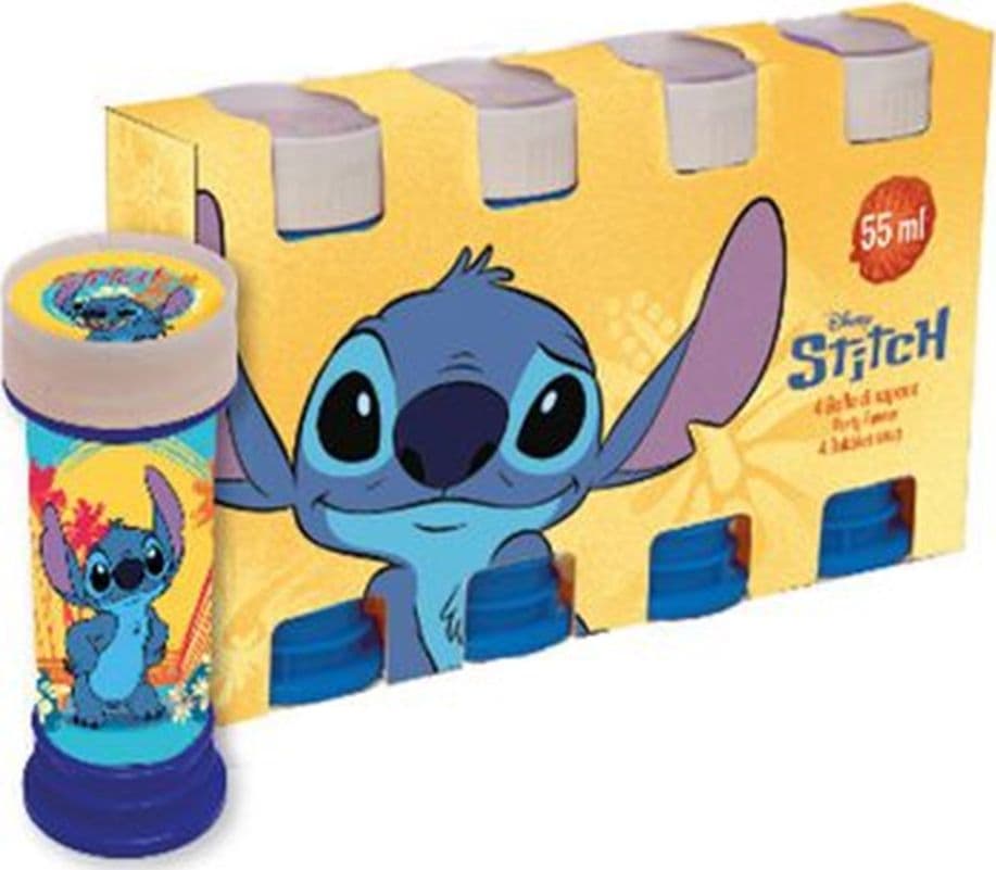 BOLLE DI SAPONE 60ML A TEMA STITCH SET DA 4 PZ BOMBONIERA FESTA GIOCO BAMBINI 253251 - 2