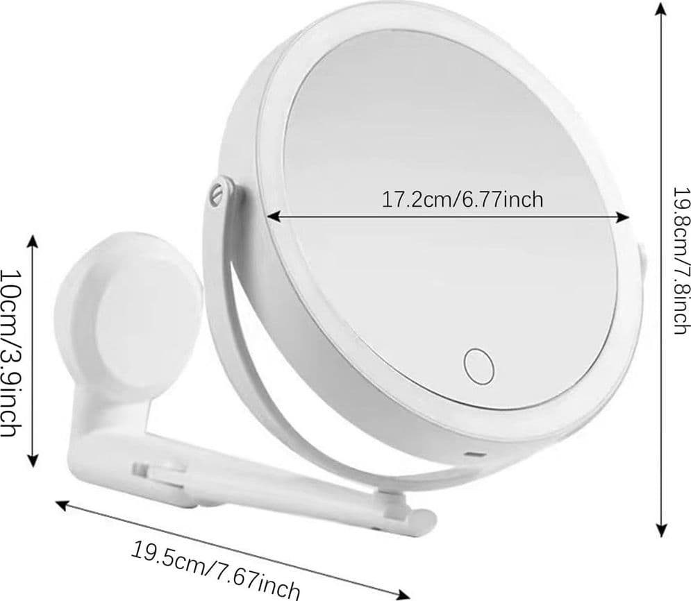 SPECCHIO TRUCCO A PARETE ILLUMINATO CON INGRANDIMENTO DIMMERABILE LED RICARICABILE TOUCH in Specchi da tavolo Trade Shop italia - Napoli, commercioVirtuoso.it