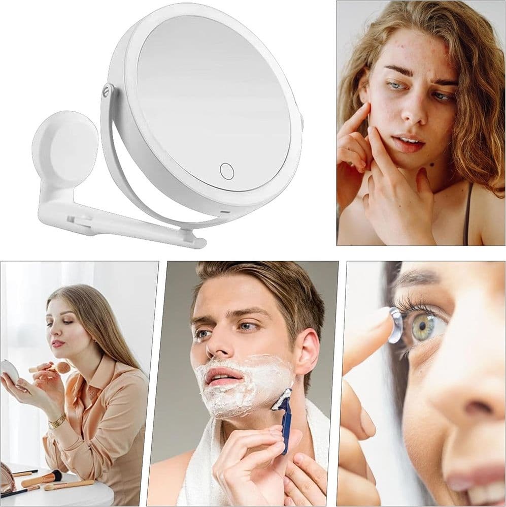 SPECCHIO TRUCCO A PARETE ILLUMINATO CON INGRANDIMENTO DIMMERABILE LED RICARICABILE TOUCH in Specchi da tavolo Trade Shop italia - Napoli, commercioVirtuoso.it
