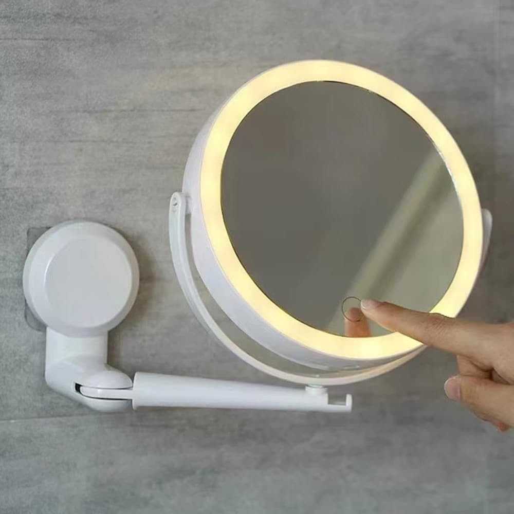 SPECCHIO TRUCCO A PARETE ILLUMINATO CON INGRANDIMENTO DIMMERABILE LED RICARICABILE TOUCH in Specchi da tavolo Trade Shop italia - Napoli, commercioVirtuoso.it