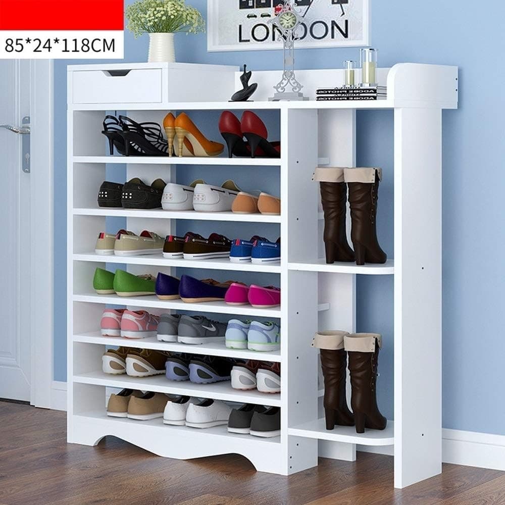 SCARPIERA PORTAOGGETTI SCAFFALE 8 RIPIANI SALVASPAZIO FACILE DA MONTARE BIANCO 85X24X118CM in Scaffali portascarpe Trade Shop italia - Napoli, commercioVirtuoso.it