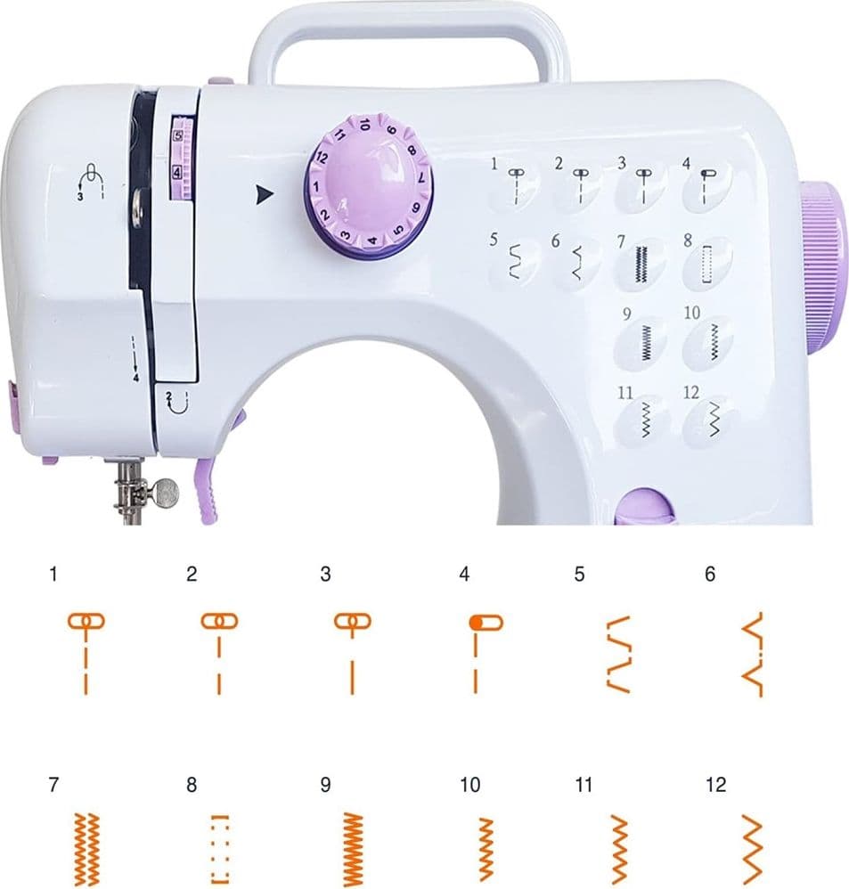 MACCHINA DA CUCIRE PORTATILE CON 12 PUNTI USO DOMESTICO SISTEMA CON 2 VELOCITÀ DI CUCITO in Macchine tagliacuci Trade Shop italia - Napoli, commercioVirtuoso.it