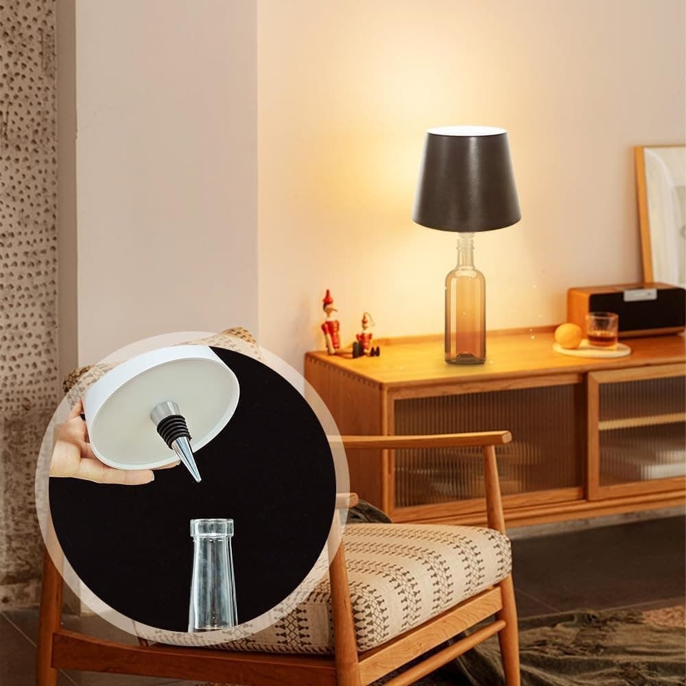 PARALUME PER BOTTIGLIA VINO A LED RICARICABILE DIMMERABILE LUCE SENZA FILI BAR SOGGIORNO in Lampade da tavolo e abat-jour Trade Shop italia - Napoli, commercioVirtuoso.it