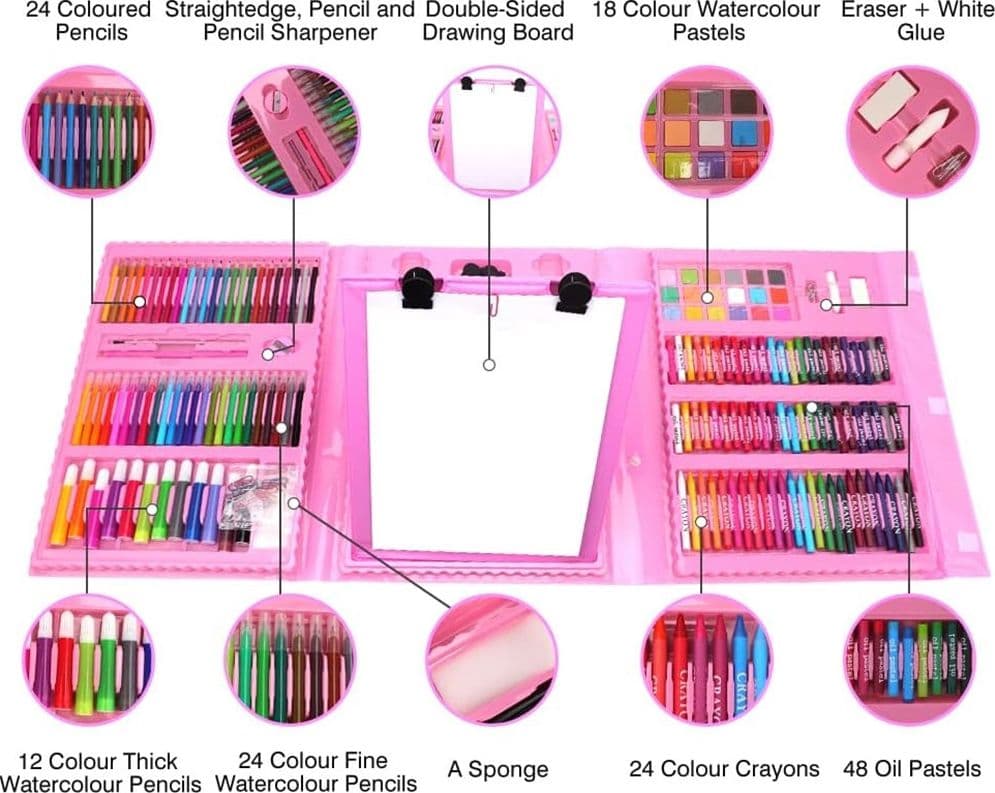 SET DA COLORARE DA 208 PZ ASTUCCIO PER PITTURA SCATOLA DI COLORI REGALO PER BAMBINI in Matite di legno Trade Shop italia - Napoli, commercioVirtuoso.it