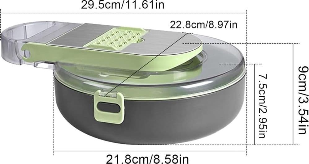 AFFETTATRICE 9IN1 TRITATUTTO PORTATILE IN ACCIAIO CON CESTELLO SCOLAPIATTI MULTIFUNZIONALE in Affettaverdure e mandolini da cucina Trade Shop italia - Napoli, commercioVirtuoso.it