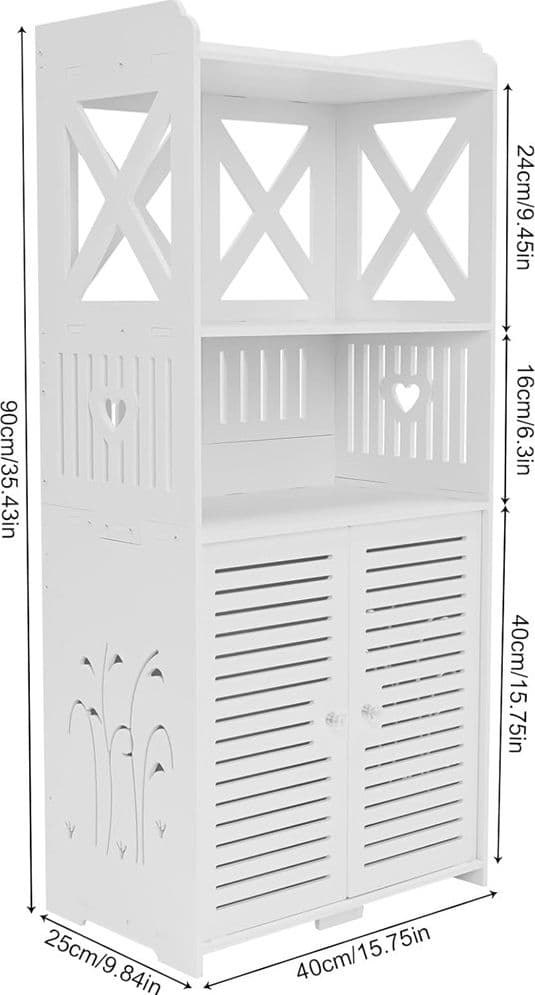 ARMADIETTO DA BAGNO MULTIUSO CON PORTA SCAFFALI SOGGIORNO CAMERA CUCINA 40 X 25 X 90 CM in Mobili a terra Trade Shop italia - Napoli, commercioVirtuoso.it