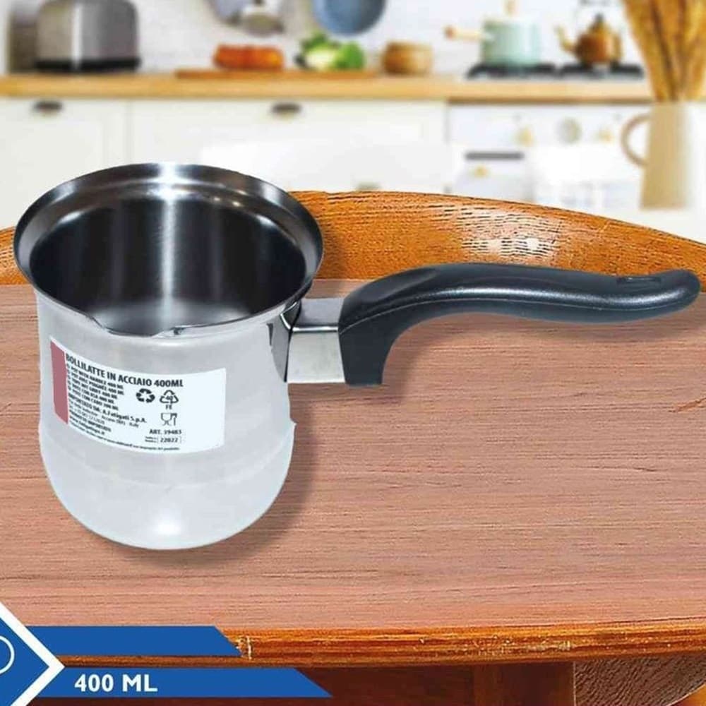 BOLLITORE BOLLILATTE PENTOLINO IN ACCIAIO INOX 300/400/500/1000ML CON MANICO ERGONOMICO in Casseruole Trade Shop italia - Napoli, commercioVirtuoso.it