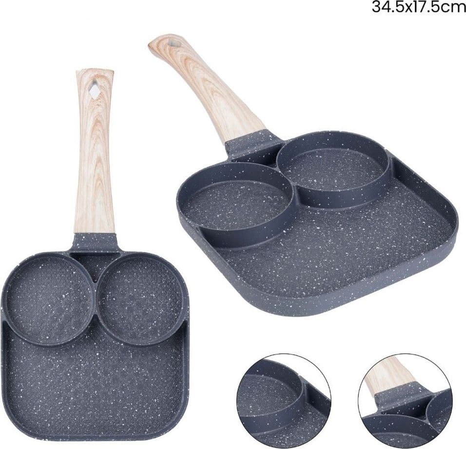 PADELLA ANTIADERENTE MULTIFUNZIONALE 3IN1 CON 3 SEZIONI DIVISE ACCESSORI CUCINA CASA 624284 in Padelle universali Trade Shop italia - Napoli, commercioVirtuoso.it