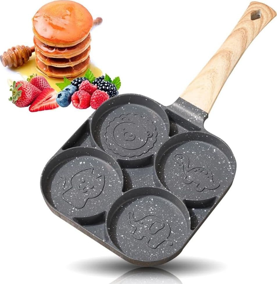 PADELLA ANTIADERENTE A 4 FORI CON ANIMALI PER PANCAKE UOVA FRITTE HAMBURGER 624385 in Padelle per omelette e frittate Trade Shop italia - Napoli, commercioVirtuoso.it