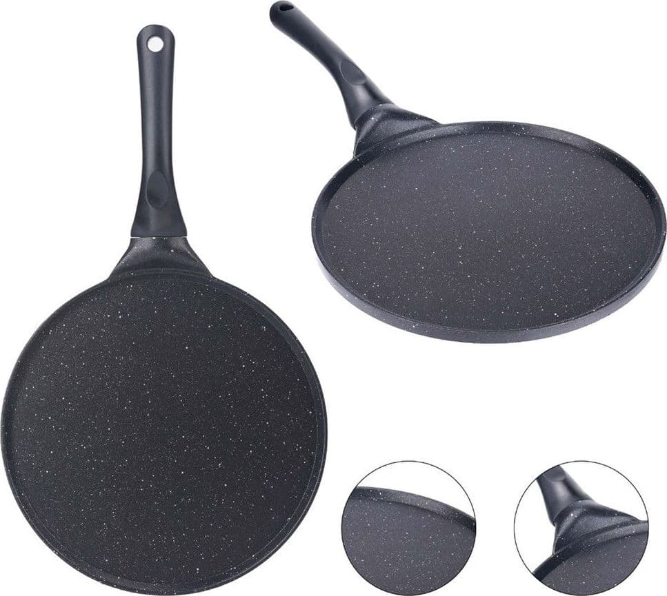 Padella Antiaderente Piastra Liscia Tonda Per Crepes Nera Accessori Per Cucinare 624388