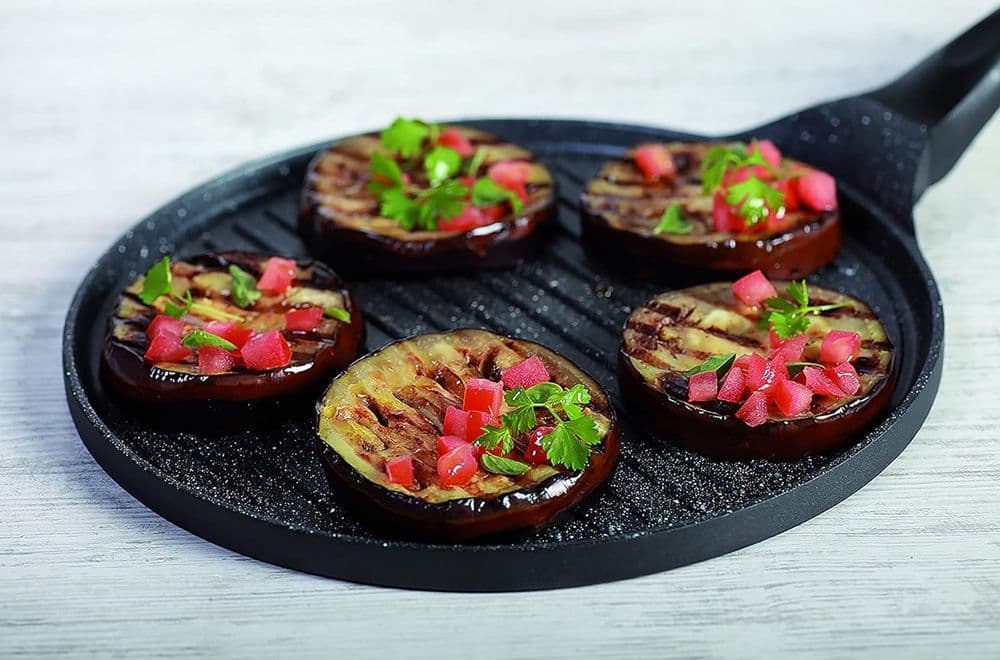 PADELLA ANTIADERENTE PIASTRA GRIGLIA TONDA PER CARNE VERDURE NERA ACCESSORI CUCINA 624390 in Padelle grill Trade Shop italia - Napoli, commercioVirtuoso.it