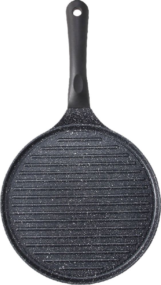 PADELLA ANTIADERENTE PIASTRA GRIGLIA TONDA PER CARNE VERDURE NERA ACCESSORI CUCINA 624390 in Padelle grill Trade Shop italia - Napoli, commercioVirtuoso.it