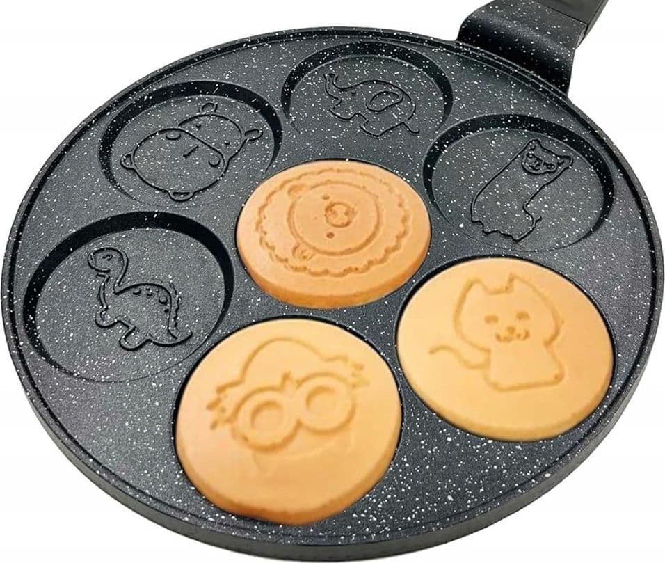 PADELLA ANTIADERENTE PER PANCAKE UOVA CIALDE CON 7 STAMPI FORME ANIMALI ROTONDE 624391 in Padelle universali Trade Shop italia - Napoli, commercioVirtuoso.it