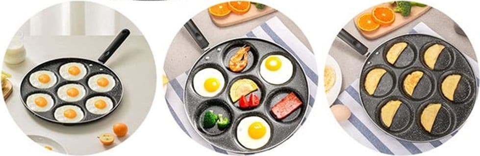 PADELLA MULTIFUNZIONE PER PANCAKE FRITTELLE NERO A 7 FORI STAMPI ANTIADERENTE 62432 in Padelle universali Trade Shop italia - Napoli, commercioVirtuoso.it