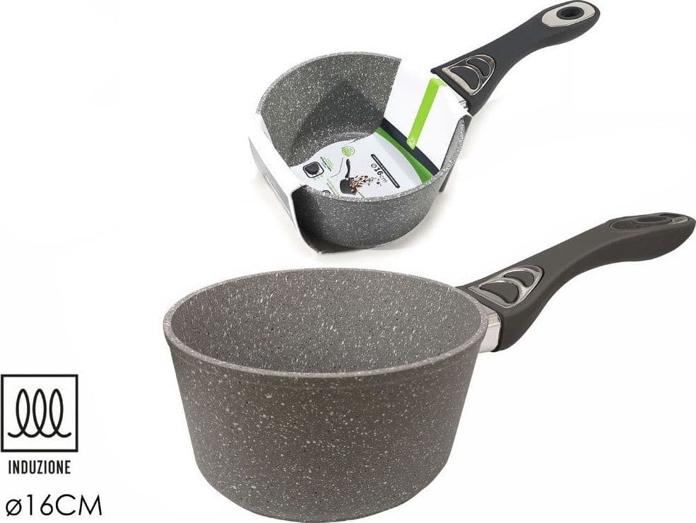 BROCCA PER LATTE IN ALLUMINIO ANTIADERENTE RIVESTIMENTO PIETRA MANICO SOFT-TOUCH ⌀16/18CM in Pentolini da latte Trade Shop italia - Napoli, commercioVirtuoso.it