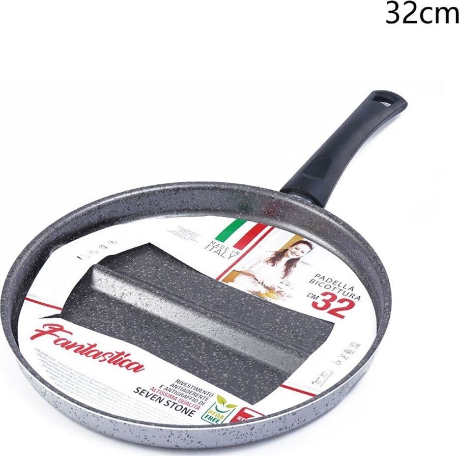 PADELLA PER BICOTTURA CON DIVISORIO INTEGRATO ANTIADERENTE ANTIGRAFFIO DIAMETRO 28/32 CM - 4