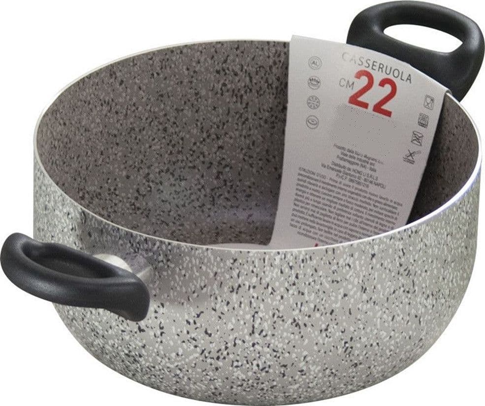 CASSERUOLA A DOPPIO MANICO NERO PENTOLA CON DIAMETRO DA 18-20-22-24 CM ANTIADERENTE CUCINA in Casseruole Trade Shop italia - Napoli, commercioVirtuoso.it