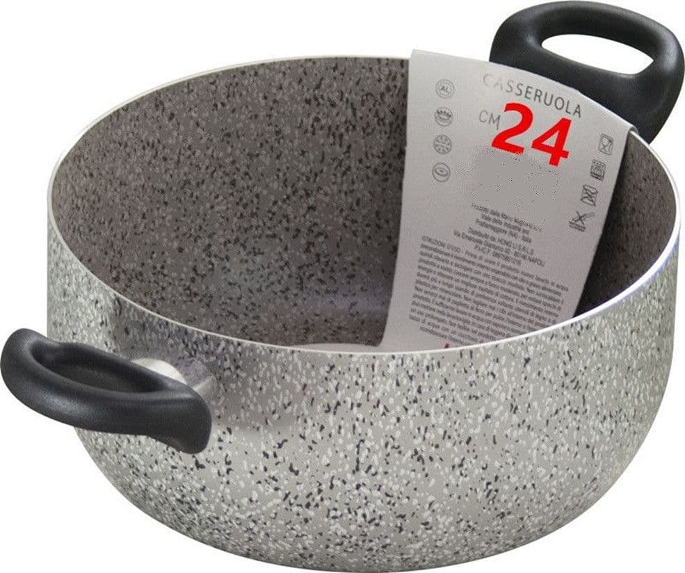 CASSERUOLA A DOPPIO MANICO NERO PENTOLA CON DIAMETRO DA 18-20-22-24 CM ANTIADERENTE CUCINA in Casseruole Trade Shop italia - Napoli, commercioVirtuoso.it