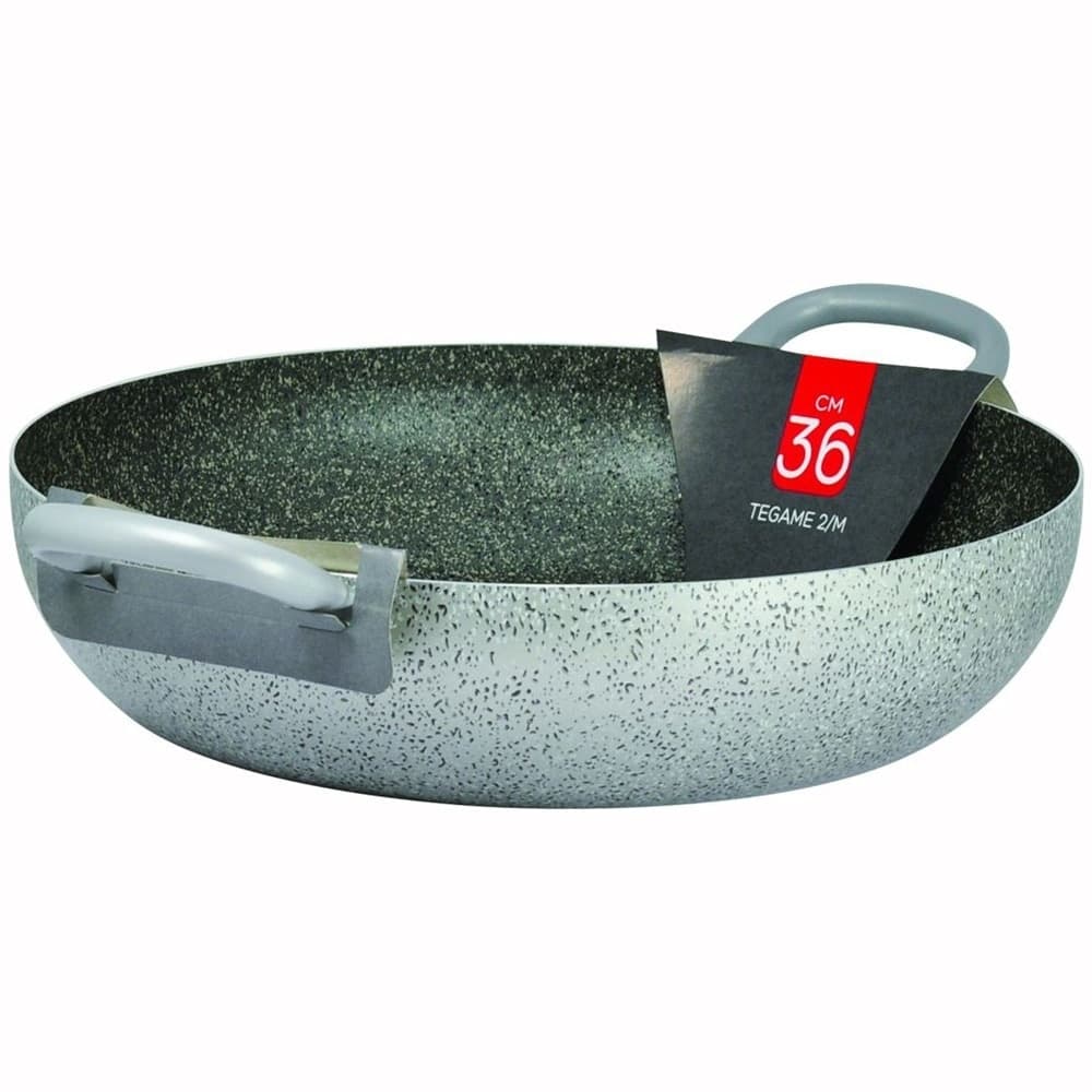 TEGAME IN ALLUMINIO ANTIADERENTE GRIGIO PIETRA DA 36-40 CM PENTOLA CON 2 MANICI A TUBO in Pentole universali Trade Shop italia - Napoli, commercioVirtuoso.it