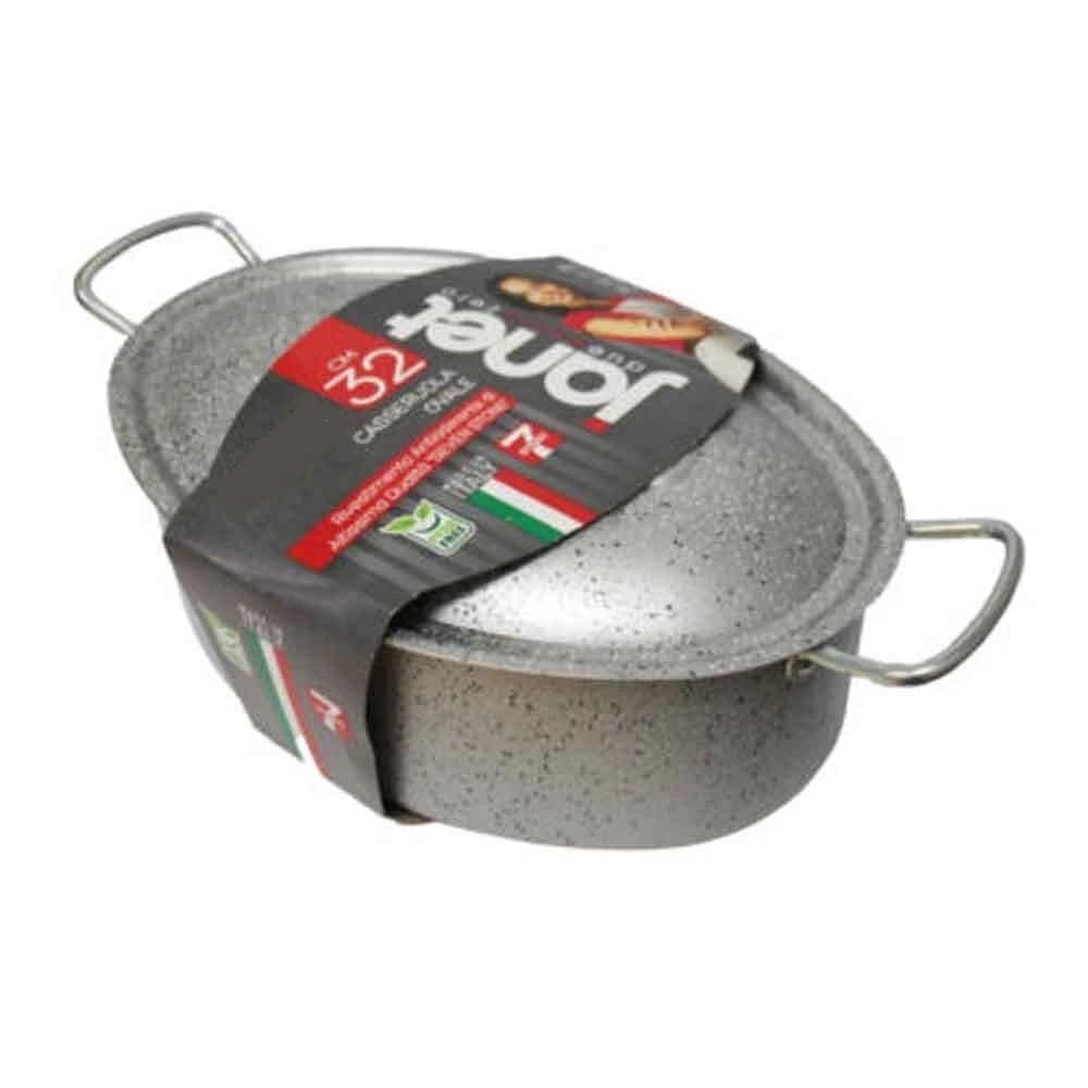 CASSERUOLA OVALE CON COPERCHIO 2 MANICI 32CM RIVESTIMENTO ANTIADERENTE 7 STRATI 042771M in Casseruole Trade Shop italia - Napoli, commercioVirtuoso.it